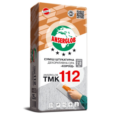 Штукатурка Anserglob ТМК 112 «Короед» серая, 25 кг