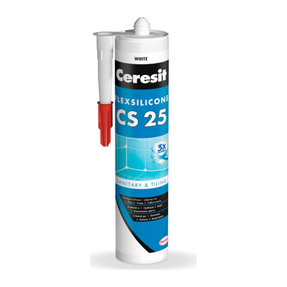 Герметик силіконовий Ceresit CS 25 MicroProtect у кольорі затирки, 280 мл