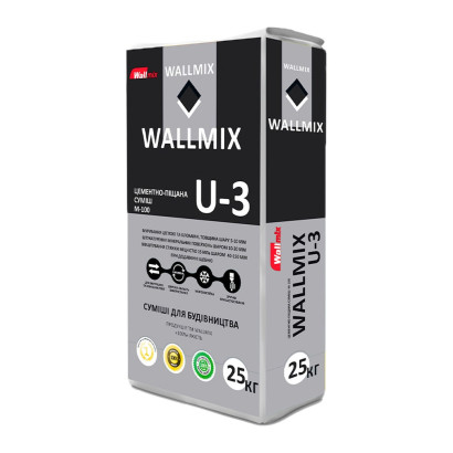 Суміш цементно-піщана Wallmix U-3 М-100, 25 кг